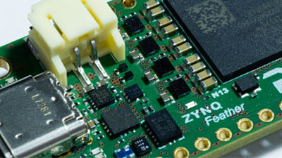 Zynq Feather by PCB Arts, closeup